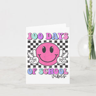 Tarjeta 100 días de vibes sonríe a profesor Chica 100 días