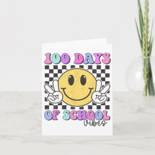Tarjeta 100 días de vibes sonríe a profesor Chica 100 días
