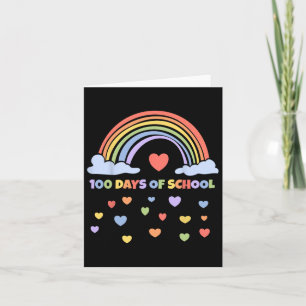 Tarjeta 100 días del arcoiris de los niños maestros
