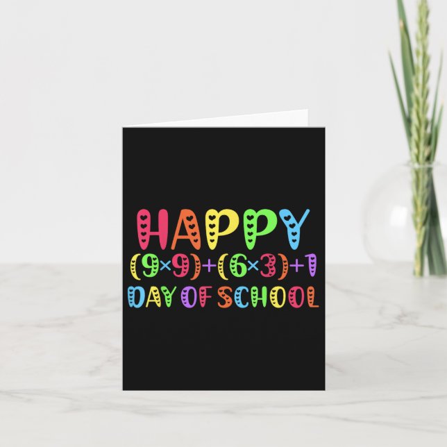 Tarjeta 100 días del arcoiris del profesor de matemáticas  (Anverso)