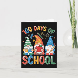 Tarjeta 100 días del colegio Gnome Teacher Student