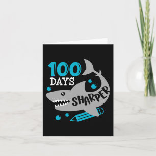 Tarjeta 100 días del Día 100° del Colegio de Tiburones Tib