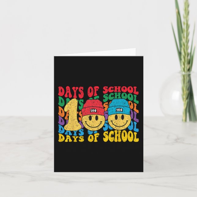 Tarjeta 100 días del día de los profesores escolares (Anverso)
