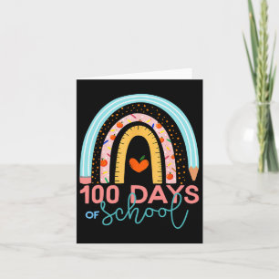Tarjeta 100 días del maestro de escuela 100 días más intel
