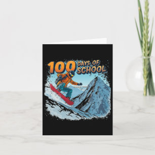Tarjeta 100 Días Divertidos De Maestros Escolares Y Estudi