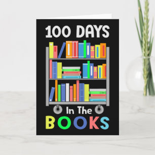 Tarjeta 100 Días En Los Libros Leyendo Bibliotecario Maest