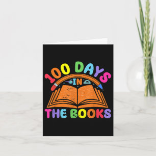 Tarjeta 100 días en los libros leyendo docente 100 días