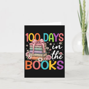 Tarjeta 100 Días En Los Libros Leyendo Lazo De Flor Maestr