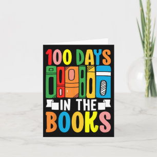 Tarjeta 100 días en los libros profesora lectora de inglés