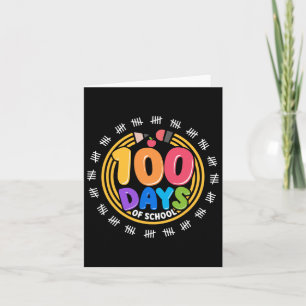 Tarjeta 100 Días Escolares 100 Días Coloridos Profesor y