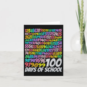 Tarjeta 100 Días Escolares Coloridos Profesores De Arcoiri