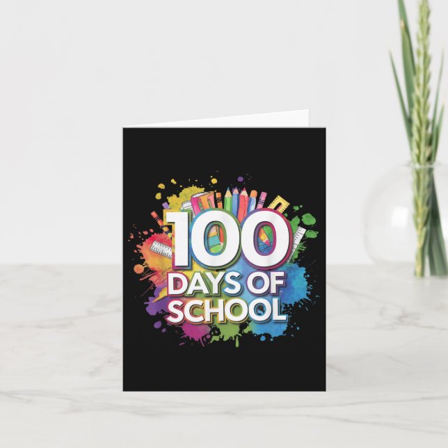 Tarjeta 100 Días Escolares De Maestra De Splash (Anverso)