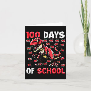 Tarjeta 100 Días Escolares De Niños T-rex Niños 100 Días D