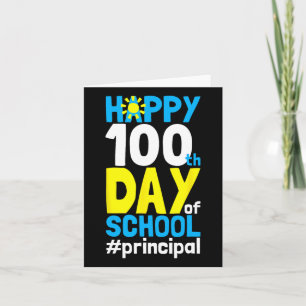 Tarjeta 100 Días Escolares Del Director De La Escuela