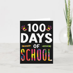 Tarjeta 100 Días Escolares Diciendo Bello Equipo
