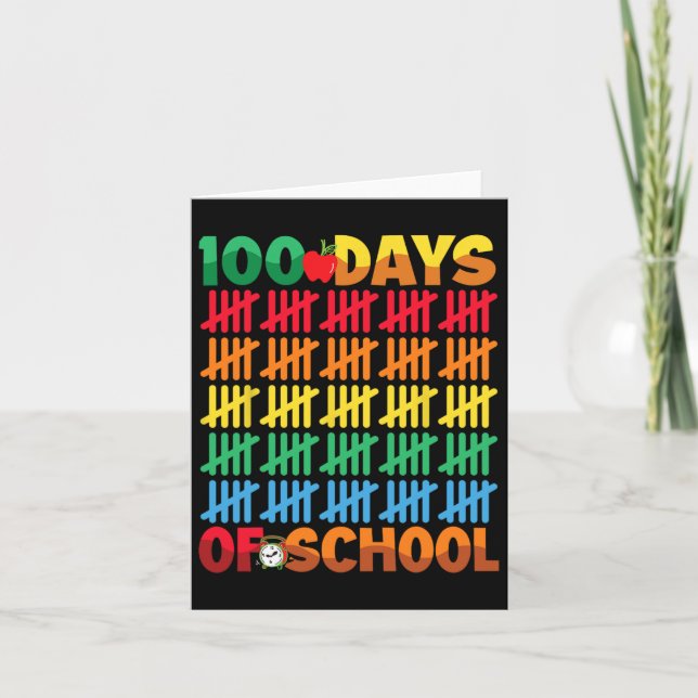 Tarjeta 100 Días Escolares Felices 100 Días De Enseñanza E (Anverso)