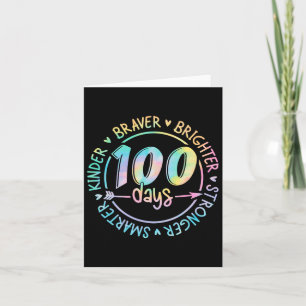 Tarjeta 100 Días Escolares Más Inteligentes Más Brillantes