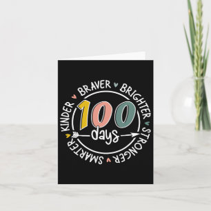 Tarjeta 100 Días Escolares Más Inteligentes Más Brillantes