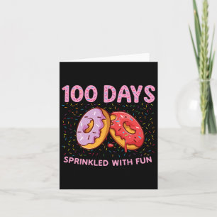 Tarjeta 100 Días Espolvoreados Con Donut Divertido 100º Dí