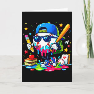 Tarjeta 100 días goteantes de béisbol de helado de niños y