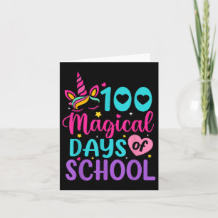 Tarjeta 100 días mágicos Chicas unicornio niños 100 días d