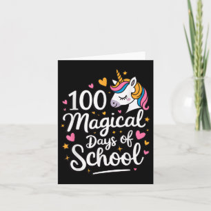 Tarjeta 100 días mágicos de Chicas de unicornio escolares