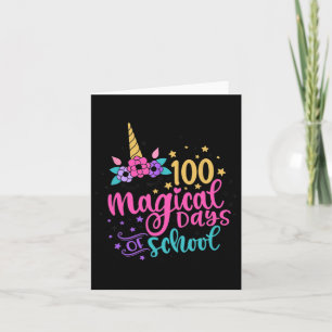 Tarjeta 100 días mágicos de la escuela Unicornio