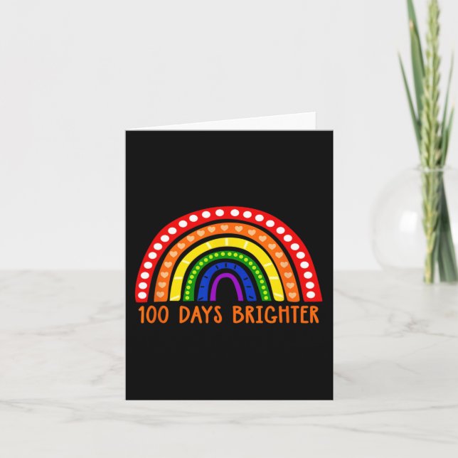 Tarjeta 100 días más brillante profesor divertido 100 días (Anverso)