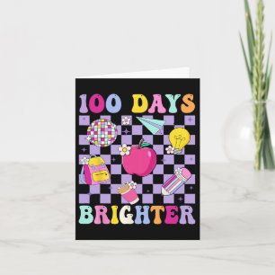 Tarjeta 100 días más brillante Retro Disco 100 días de esc