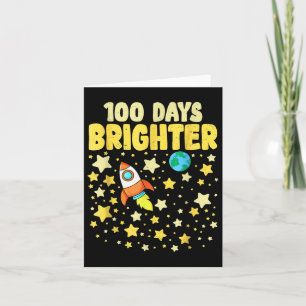 Tarjeta 100 días más Brillantes 100 días de astronauta esc