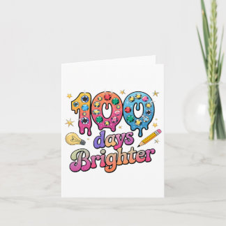 Tarjeta 100 días más brillantes 100 días de divertidas joy