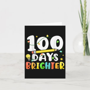 Tarjeta 100 días más brillantes Feliz 100° día de clases