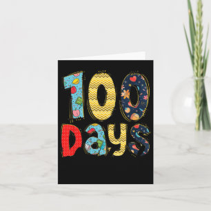 Tarjeta 100 días más brillantes Feliz 100° Día de Enseñanz