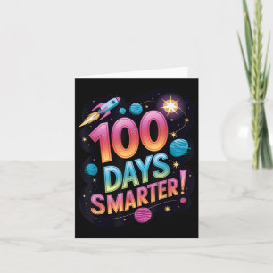 Tarjeta 100 días más inteligente celebración escolar con t