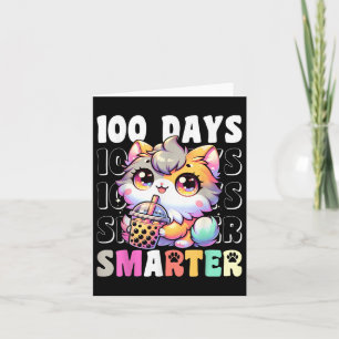 Tarjeta 100 días más inteligente disfraz de gato Kawaii 10