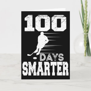 Tarjeta 100 Días Más Inteligente Hockey Deportes 100º Día