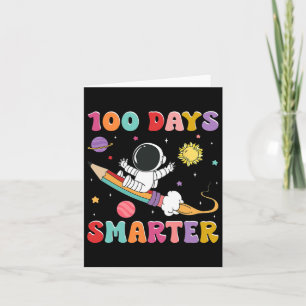 Tarjeta 100 días más inteligentes Astronautas Niños niños