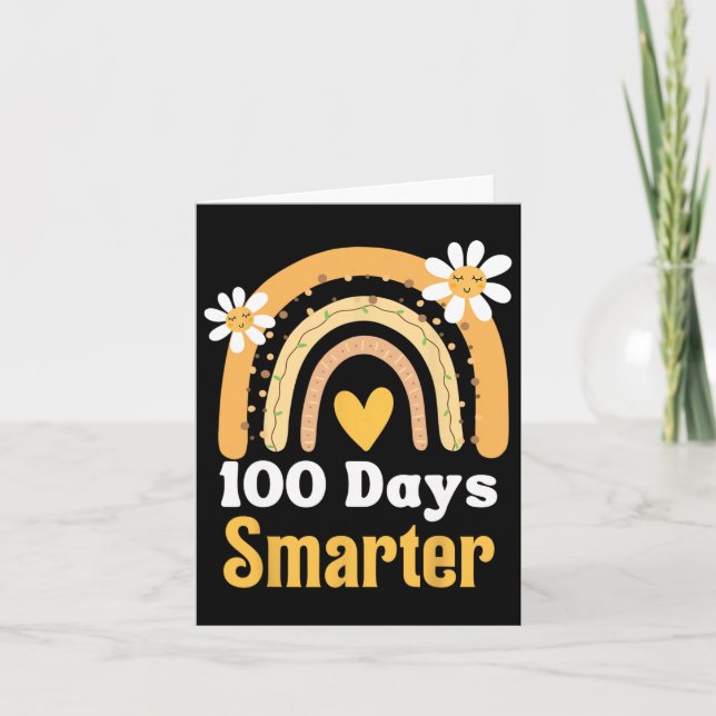 Tarjeta 100 Días Más Inteligentes, Boho Rainbo (Anverso)