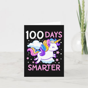 Tarjeta 100 días más inteligentes de clases en Unicorn