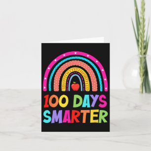 Tarjeta 100 días más inteligentes del arco iris feliz 100
