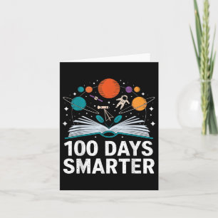 Tarjeta 100 días más inteligentes espacio astronauta 100 d