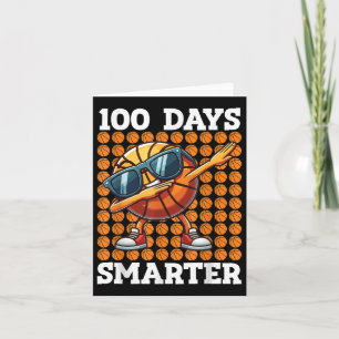 Tarjeta 100 Días Más Inteligentes Niños De Baloncesto 100