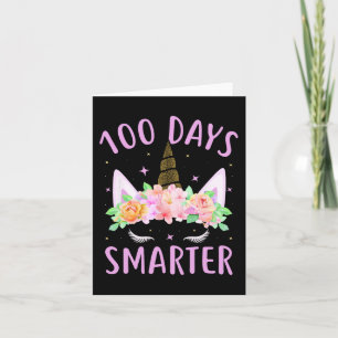 Tarjeta 100 días más inteligentes niños unicornios disfrac