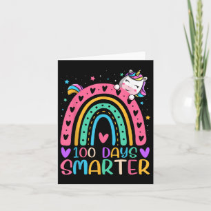 Tarjeta 100 días más inteligentes para Chicas de unicornio