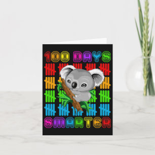 Tarjeta 100 días más inteligentes para los amantes del oso