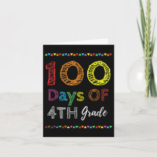 Tarjeta 100 días regalo para niños 100 días de cuarto grad