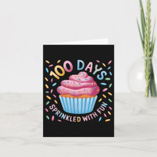 Tarjeta 100 días salpicados con divertidos 100 días de cla