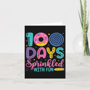 Tarjeta 100 días salpicados con divertidos y divertidos 10
