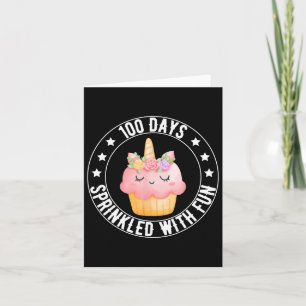Tarjeta 100 días salpicados con tarta divertida 100 días d