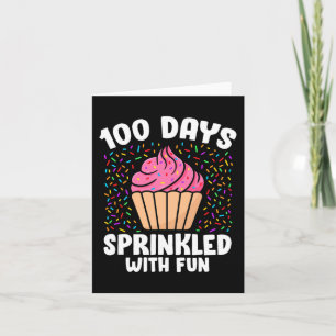 Tarjeta 100 días salpicados con tarta divertida 100 días d